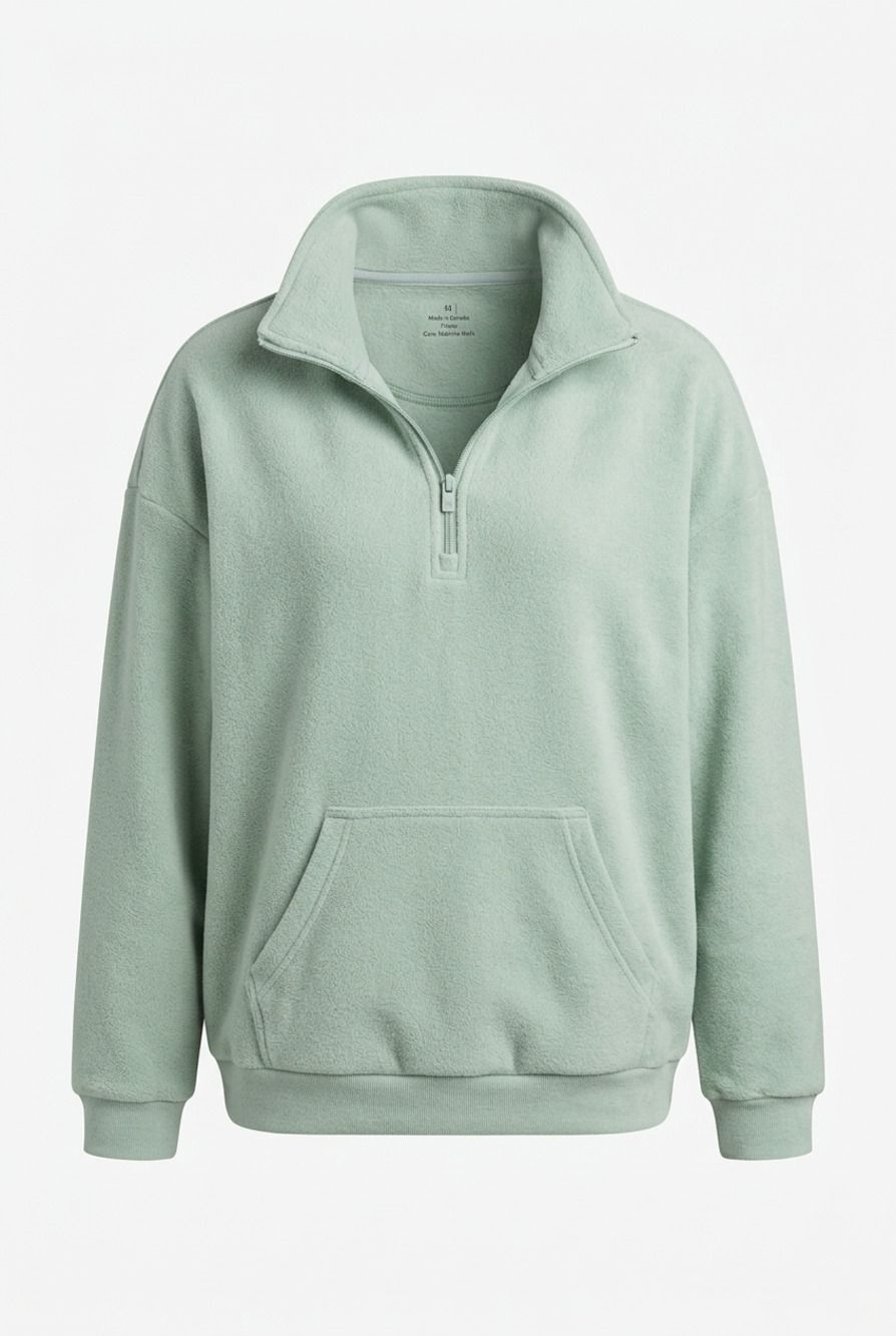 Marc New York Women's Quarter-Zip Pullover Sweatshirt Mint Green